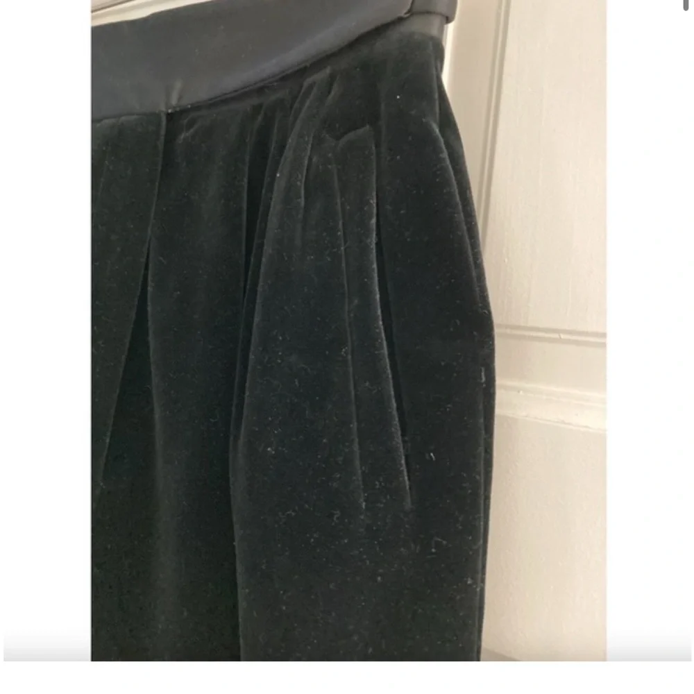 Vintage Velvet Tuxedo Satin Tie Waist High Rise Pants Size 6 - Picture 3 of 10